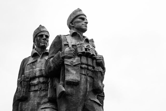 The statue at the Commando Memorial in Scotland.