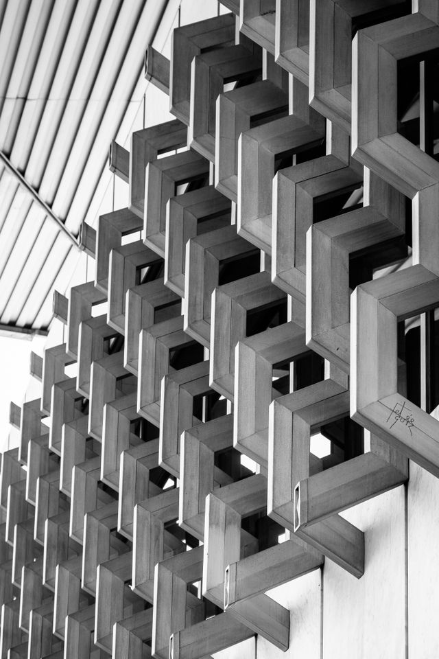 Facade of the National Museum of Anthropology in Mexico City.