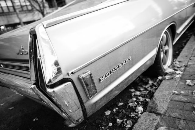 The right rear body panel of a 1968 Mercury Monterey parked on G Street SE, Washington, DC.