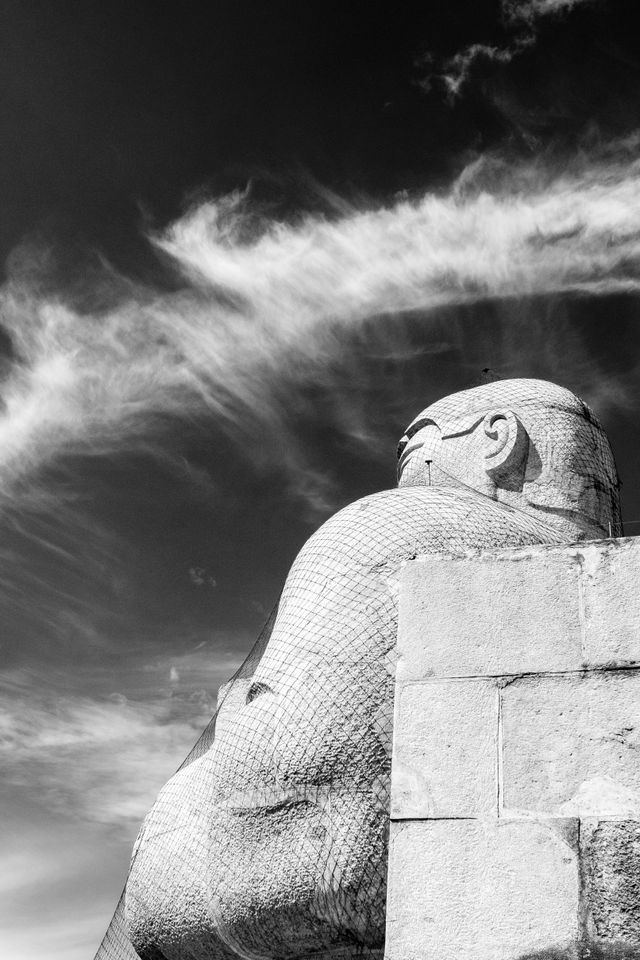 One of the statues at the top of the Monumento a la Revolución, Mexico City.