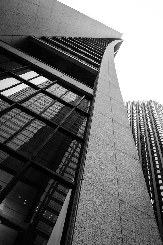 Looking up at the Chase Tower in Chicago.