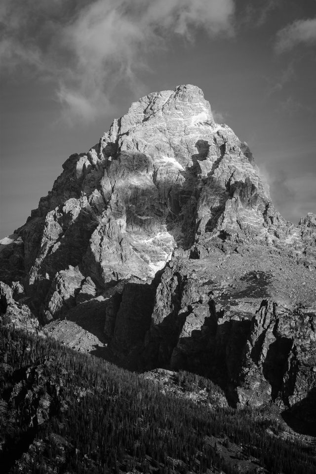 Grand Teton, with a fresh coat of snow in early fall.