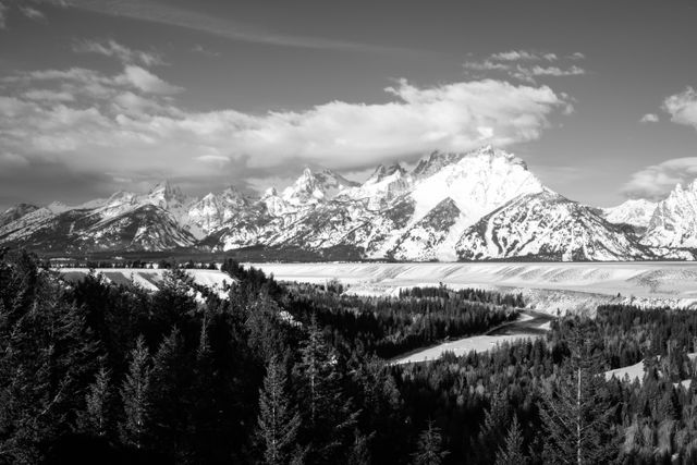 The view of the Tetons from the Snake River overlook at Grand Teton National Park.