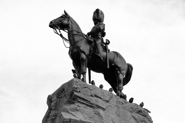 The Royal Scots Greys Monument at Princes Street Gardens.