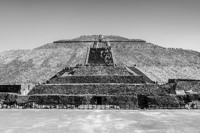 The Pyramid of the Sun in Teotihuacán.