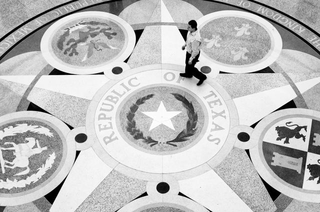 The floor of the rotunda of the Texas State Capitol.