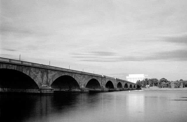 The Arlington Memorial Bridge over the Potomac.