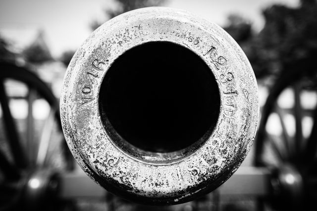 Front view of a cannon at Monocacy National Battlefield.