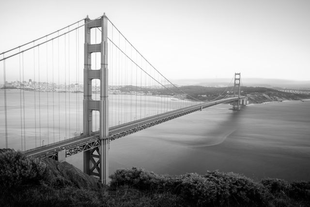 The Golden Gate Bridge, from Marin Headlands.