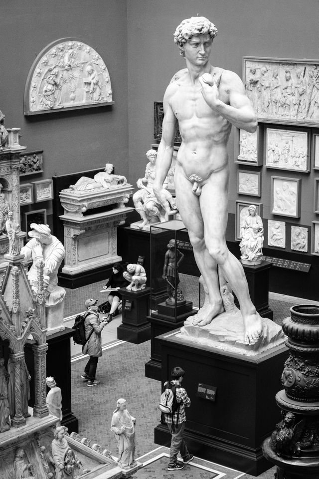 Plater cast of Michaelangelo's David, at the V&A Museum.