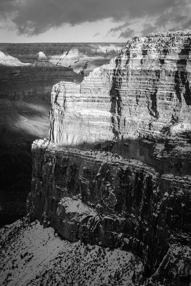 Hopi Point, lit by late afternoon sunlight, seen from Mohave Point.