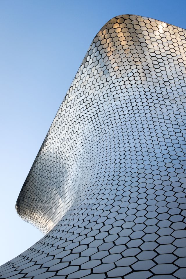 The facade of the Soumaya Museum in Mexico City.