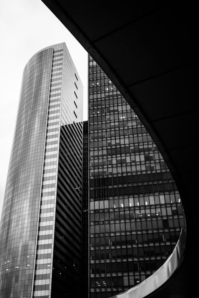 Buildings in downtown Manhattan, from the Whitehall ferry terminal.