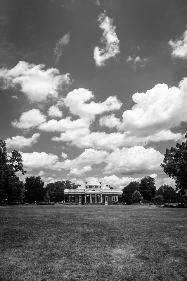 The back facade of Thomas Jefferson's Monticello, Virginia.