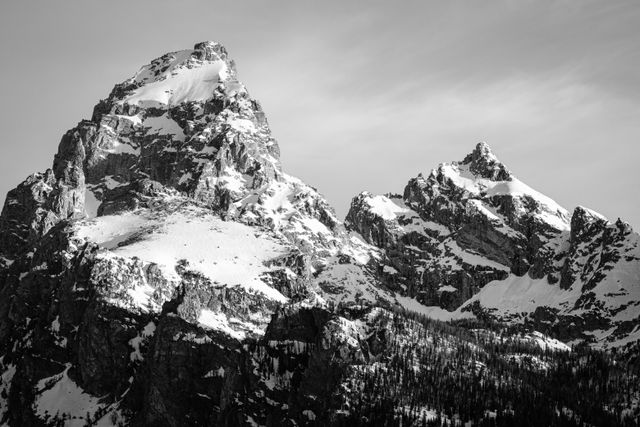 Grand Teton and Mount Owen, at sunrise.