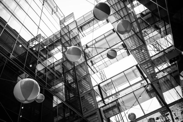 Beachballs hanging at CityCenterDC.