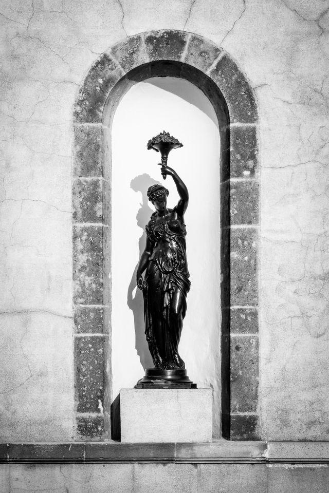 One of the statues on the tower of the Chapultepec Castle.