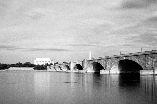 The Arlington Memorial Bridge over the Potomac.