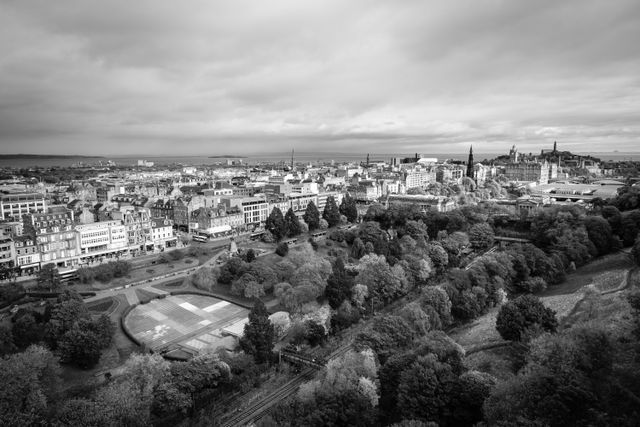 View of Edinburgh from the ramparts of Edinburgh Castle.