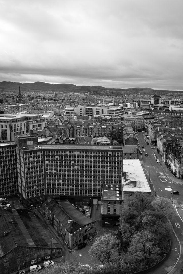 Southwest view of Edinburgh from Edinburgh Castle.