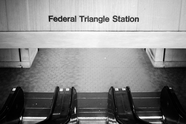 The entrance to Federal Triangle Metro Station.