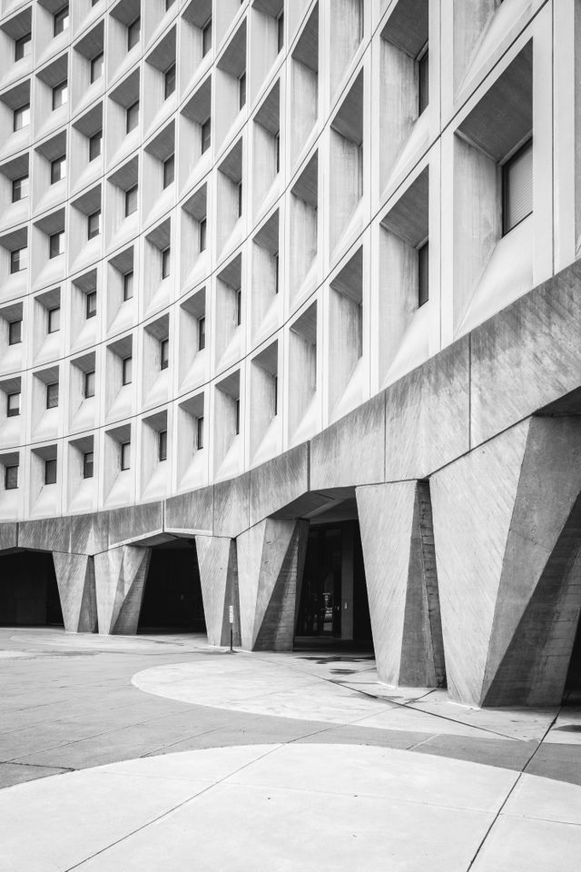 The courtyard of the Department of Housing and Urban Development building in SW Washington, DC.