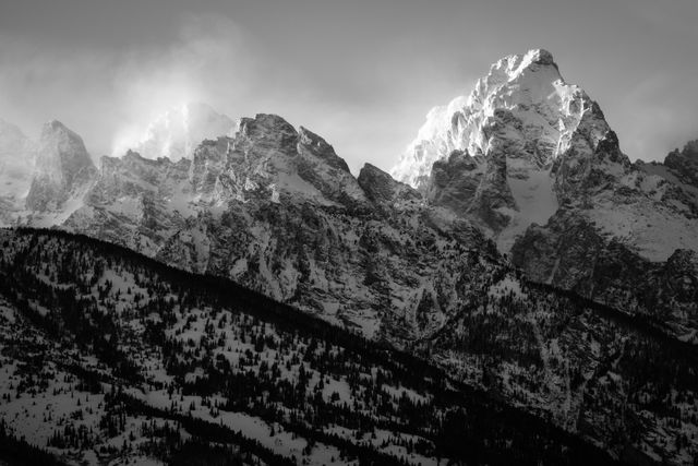 The Teton range at sunset.