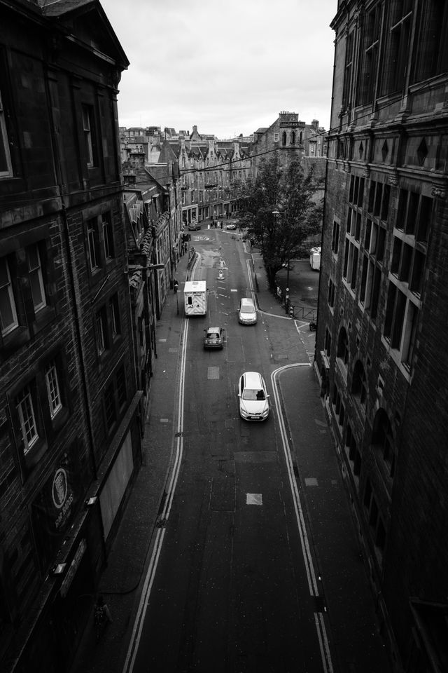 View of the Cowgate from the George IV Bridge.