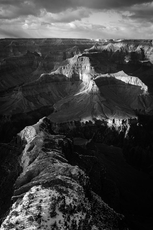 The North Rim of the Grand Canyon, in late afternoon, seen from Mohave Point.