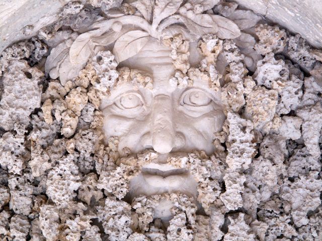 Creepy dude hiding behind the coral walls of a grotto in Vizcaya’s gardens. 