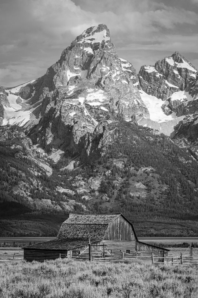 The John Moulton barn, in front of Grand Teton.