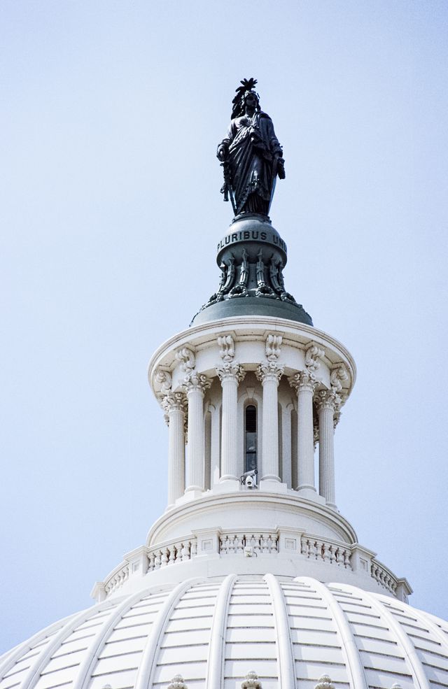 The Statue of Freedom, atop the United States Capitol dome.