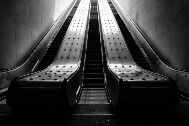 Escalators at Potomac Avenue Metro Station.