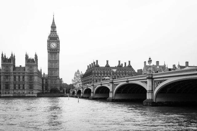 The Palace of Westminster and the Westminster Bridge.