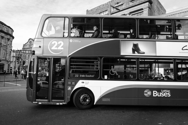 A Lothian Bus on Princes Street, Edinburgh.