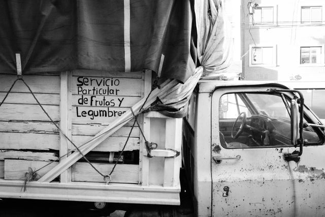 A fruit and vegetables truck at Roma Norte, Mexico City.