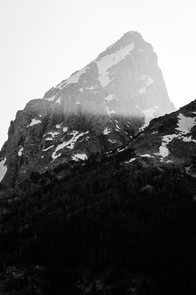 Grand Teton's summit, at sunset.