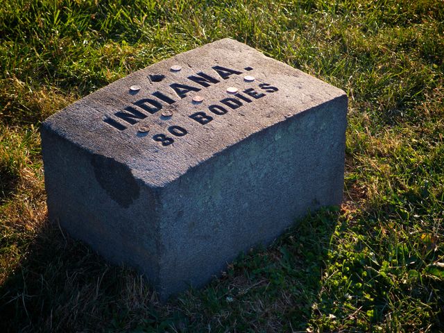 A mass grave of Union soldiers at Gettysburg National Cemetery, Gettysburg, PA.