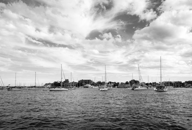 Boats on Chesapeake Bay in Annapolis, Maryland.