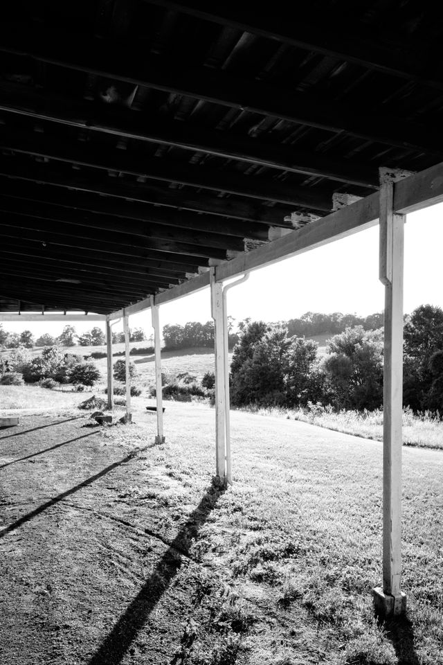 Columns in a barn at a farm house near Orange, Virginia.