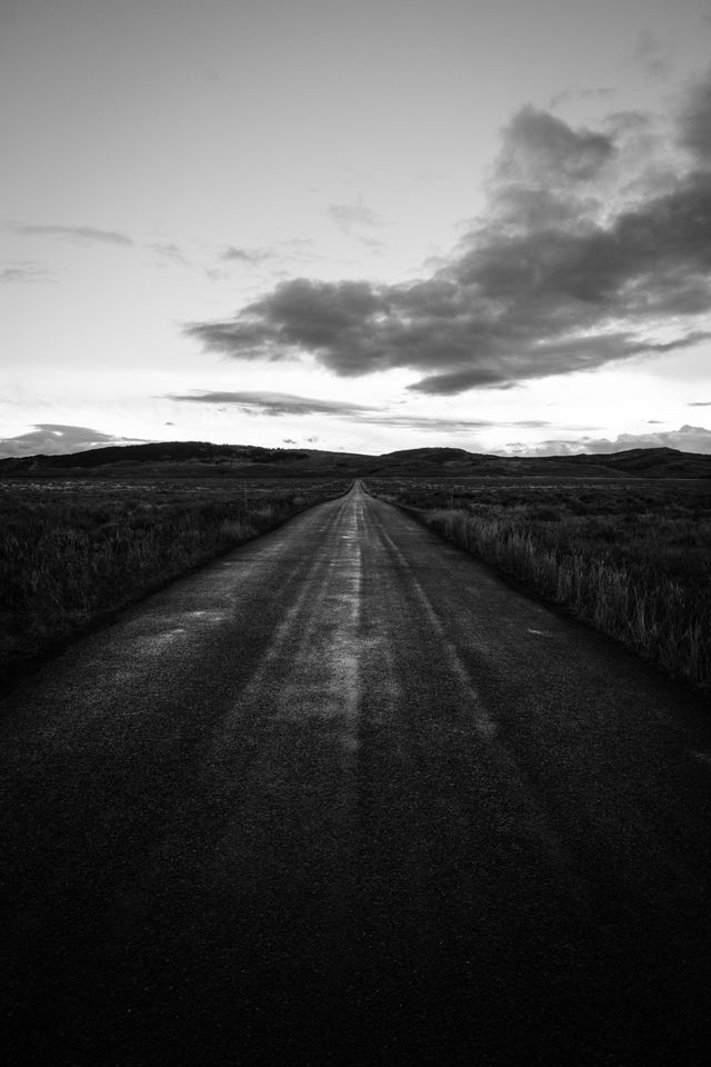 Antelope Flats Road at sunset after a storm.