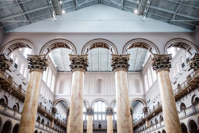 Columns inside the National Building Museum in Washington, DC.