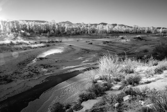 The Gros Ventre river during a winter sunrise.