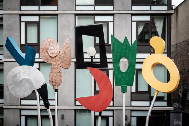 A colorful sculpture along the High Line.