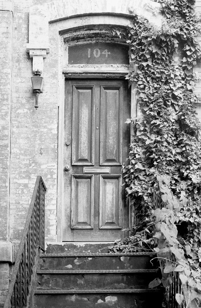 The door of a row house in Capitol Hill.