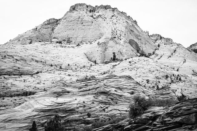 A sandstone butte near the Zion-Mount Carmel Highway.