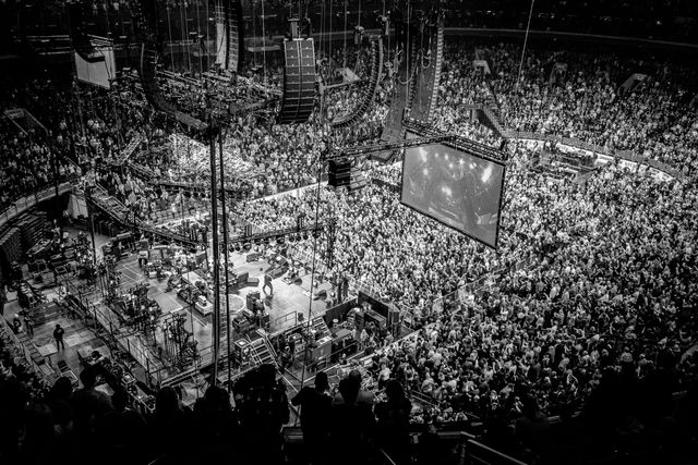 Pearl Jam, playing at the Wells Fargo Arena, seen from section 222.