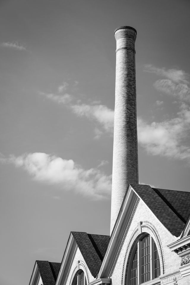 A chimney at Motor Square Garden, East Liberty.