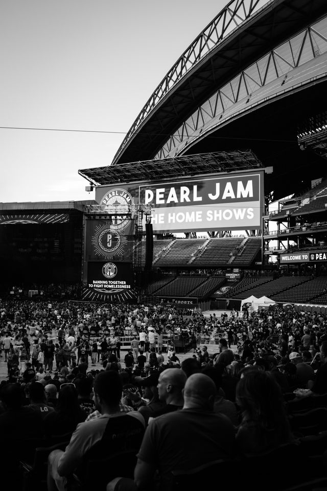 The stage of the Pearl Jam concert at Safeco Field, before the show started.