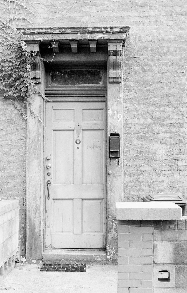 The door of a row house in Capitol Hill.